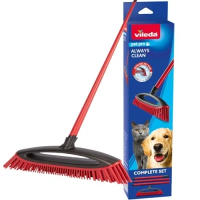 Afbeelding van Vileda Bezemborstel Always Clean Pet Pro borstelset, rood, medium