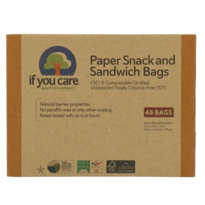 Afbeelding van If You Care Boterhamzakjes Papier 48 stuks