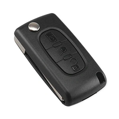 Afbeelding van Energy 01 Sleutelhoes compatibel met Citroen C2 C3 C4 C5 C6 C8 Xsara Picasso Berlingo Peugeot 207 307 308 407 408 3008 5008 Partner 807 1007 Fiat ULYSSE (3 toetsen Citroen, HU83 CE) 0523)