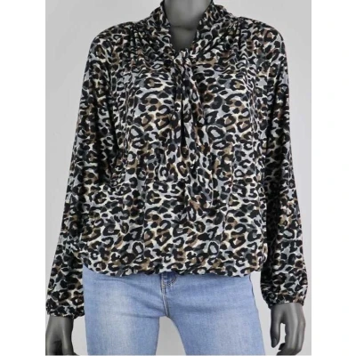 Afbeelding van Top Inez Leopard Print Zwart Grijs one size