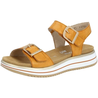 Afbeelding van Remonte Sandalen met plateauzool, Dames, Maat: 38, Orange Leer