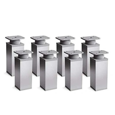 Afbeelding van sossai® design meubelpoten MFV1 set van 8 in hoogte verstelbaar Vierkant profiel: 40 x mm Kleur: alu Hoogte: 100 (+ 20 mm) Inclusief hoogwaardige houtschroeven
