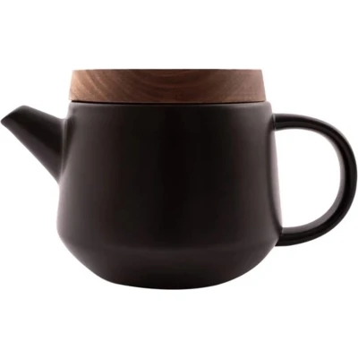 Afbeelding van Point Virgule theepot met deksel 600ml aardewerk / acacia zwart