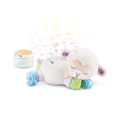 Afbeelding van VTech Manon, Lumi schaap sterrennacht, 3 in 1, rustgevend pluche, muzikaal babynachtlampje, lichtprojectie op het plafond, zachte muziek, witte geluiden, geboortecadeau inhoud Frans