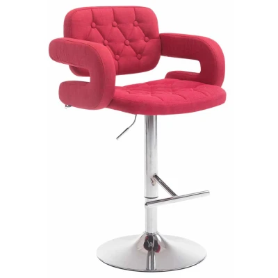 Afbeelding van Barkruk Moelv Stof Chrome frame Rood