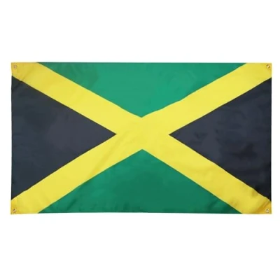 Afbeelding van AZ FLAG Jamaicaanse vlag 150 x 90 cm met 4 ogen, paviljoen voor balkon of muur