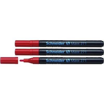 Afbeelding van Schneider lakmarker Maxx 271 1 2 mm rood 3 stuks S 127102