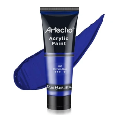 Afbeelding van Artecho Pruisisch blauw acrylverf voor hout, stof, handwerk, canvas, leer en steen, om te schilderen, geschikt beginners professionele schilders, 120 ml