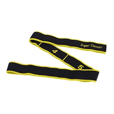 Afbeelding van yoga weerstandsband, latin dansweerstandsband, gymnastiekband met 8 lussen kinderen band stretching riem (geel) Dansbenodigdheden