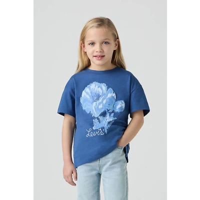 Afbeelding van Levi&#039;s Floral Oversized TEE Tshirt print voor kinderen, Maat: 104, True navy