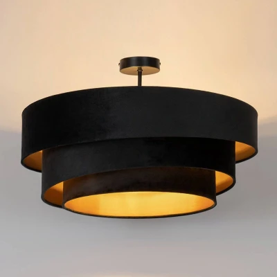 Afbeelding van Lindby plafondlamp 3lichts IJzer, textiel H: 36.8 cm E27 zwart, goud