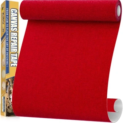 Afbeelding van zelfklevende stof, 40 x 160 cm, waterdichte stoftape, canvas patches voor outdoor meubels, bootafdekkingen, banken, tenten, loungestoelen, zonwering, rood
