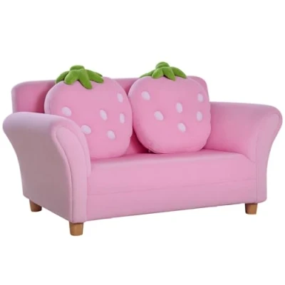 Afbeelding van Homcom Kinderen sofa aardbei, Kinder fauteuil bank