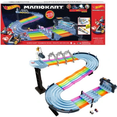 Afbeelding van Hot Wheels Mario Kart Regenboog Raceset Speelset