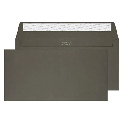 Afbeelding van Blake Creative Colour DL+ 114 x 229 mm 120 gsm Peel &amp; Seal Portemonnee Enveloppen (25224) Grafiet Grijs Pack van 25