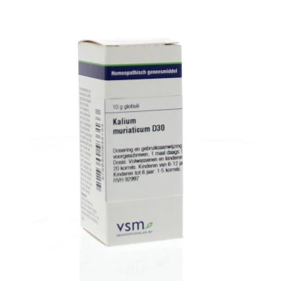 Afbeelding van Vsm Kalium Muriaticum D30, 10 gram