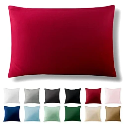 Afbeelding van Alreya Renforcé kussensloop 40 x 60 cm 100% katoen met YKK ritssluiting, superzachte kussensloop, kussenhoes, Oeko Tex® standaard gecertificeerd, Rood, alleen