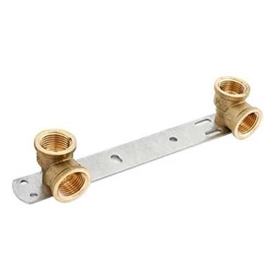Afbeelding van Verborgen Douchebeugel/Lengte 150mm/Thermostatische Mengkraan Bar Achterplaat BSP Draad Kraan Aansluiting Set 1/2x1/2 x L 150 Wärmer System PSW TRADE SUPPLIERS LTD