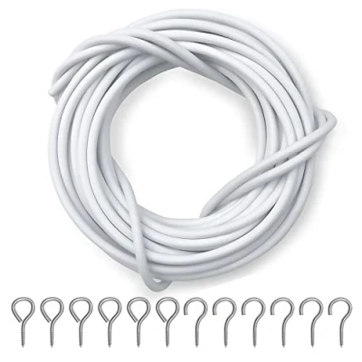 Afbeelding van Dikots Net Gordijndraad en Haken Set 4M Kit bevat 8 Ogen &amp; Een Multifunctionele Draad