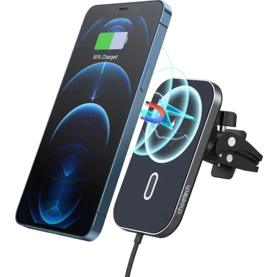 Afbeelding van Choetech Magnethische Draadloze oplader Smartphone Auto MagLeap (Magsafe) Magnetic Wireless Car Charger