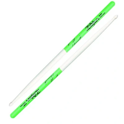 Afbeelding van Zildjian 5A Hickory Drumsticks Wood Acorn Tip Neon Green