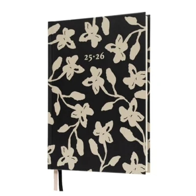 Afbeelding van Kokonote A5 Academic Diary 2025 2026 Week To View Midnight Dahlia Planner With Ribbon Bookmarks, Student Essentials For University, Back School Supplies