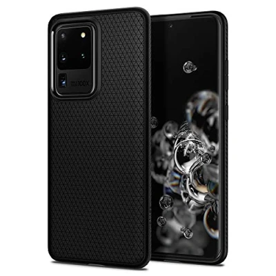 Afbeelding van Samsung Galaxy S20 Ultra Hoesje Siliconen en TPU (zacht) Spigen Softcase/Backcover Zwart Telefoonhoesje Shockproof/Valbescherming