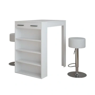 Afbeelding van Vicco Bartafel set Repose, Wit, 67 x 100 cm met 2 krukken