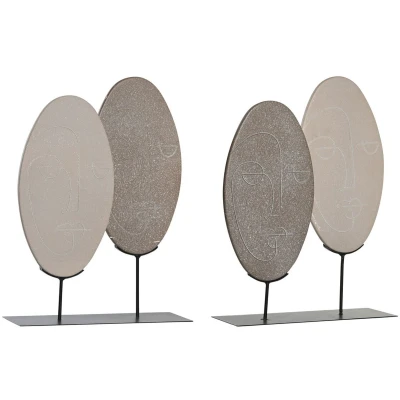 Afbeelding van Decoratieve figuren DKD Home Decor Beige Lichtbruin Modern 27 x 8 35,5 cm (2 Stuks)
