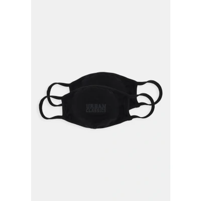 Afbeelding van Urban Classics LOGO Print FACE MASK Unisex 2 PACK Stoffen mondkapje, Heren, Maat: One Size, Black