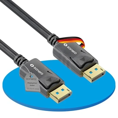 Afbeelding van Sonero® 2 m DisplayPort kabel 1.4, naar DisplayPort, 8K 60hz, zwart