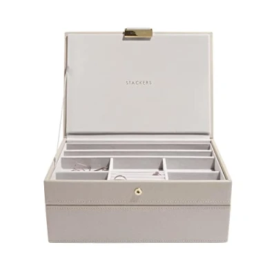 Afbeelding van Stackers Taupe Classic Sieradendoos, set van 2