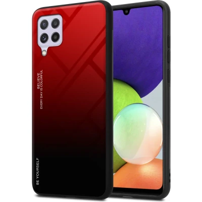 Afbeelding van Cadorabo Hoesje geschikt voor Samsung Galaxy A22 4G / M22 M32 in ROOD ZWART Tweekleurige beschermhoes