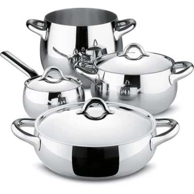 Afbeelding van Alessi Mami Set potten, roestvrij staal, zilver, 24 cm