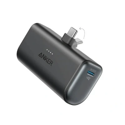 Afbeelding van Nano Power Bank (22.5W, Built In USB C Connector) van Anker Zwart Gerecycled Kunststof