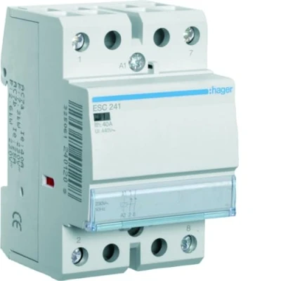 Afbeelding van Hager magneetschakelaar ac esc 2nc 40 1 400v 25 3 kw u spoel 230v 50hz 60hz esc241