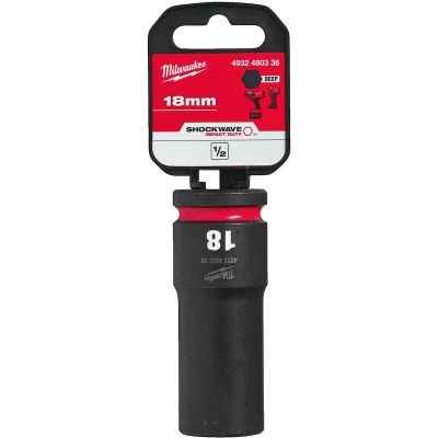 Afbeelding van Milwaukee Accessoires SHOCKWAVE Krachtdop 1/2&quot; lang 18 mm 1 stuk 4932480336