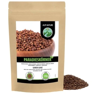 Afbeelding van Alpi Nature Meleguet peper (100 g) paradijskorrels cavia gemaakt van gecontroleerde teelt melegueta pepertest 100% puur en natuurlijk