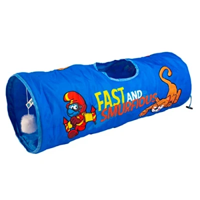 Afbeelding van Smurfs Duvoplus Speelgoed Voor Dieren Kat Jetpack Smurf Kattentunnel 72x25x25 Blauw 1st