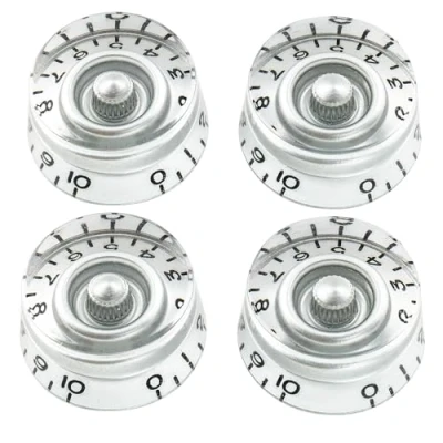 Afbeelding van Musiclily Pro Fine 24 Spline Gitaarknop Speed Knobs voor USA LP SG stijl Elektrische Gitaar, Zilver (Set van 4)
