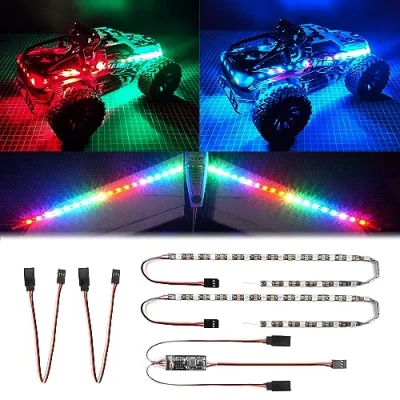 Afbeelding van RC LED Light Strips Kit voor Auto Crawler Truck Vliegtuig Boot Drone Vaste Vleugel Traxxas TRX4 Axiale SCX10 kleur Veranderlijk