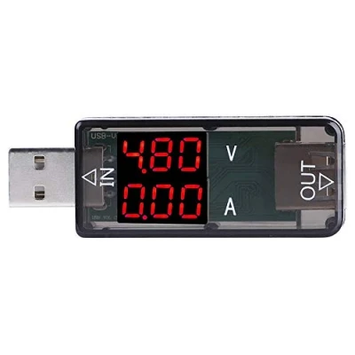 Afbeelding van USB Kleuren LCD Voltmeter Ampèremeter Stroommeter Detector Digitale multimeter Oplader 0,01 Precisie 2.0 tester(Zwart)