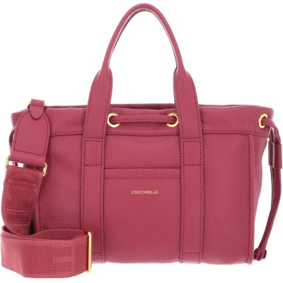 Afbeelding van COCCINELLE Leren Handtas Schoudertas 2Day Signature Handbag Grained Leather Rosewood (rood)paars