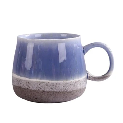 Afbeelding van Koffiekop groot, cappuccino kopjes aardewerk, grote mok, mok 400 ml, muesli beker, XXL theekop met handvat, keramische porseleinen koffiebeker