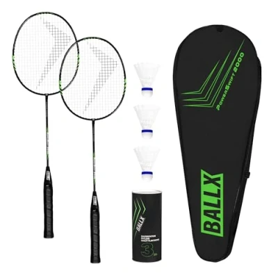 Afbeelding van BallX badminton set van 2 incl. shuttles &amp; tas vrije tijd shuttleset racket badmintonracket badmintonrackets volwassenen