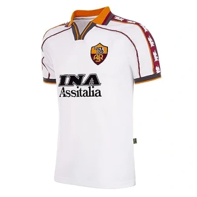 Afbeelding van COPA AS Roma 1998 99 Uit Retro Voetbalshirt Mannen Wit XXL