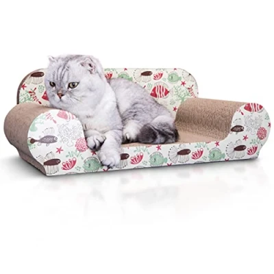 Afbeelding van Krabkarton Bank Kattenspeelgoed Krabmeubel Karton Catnip