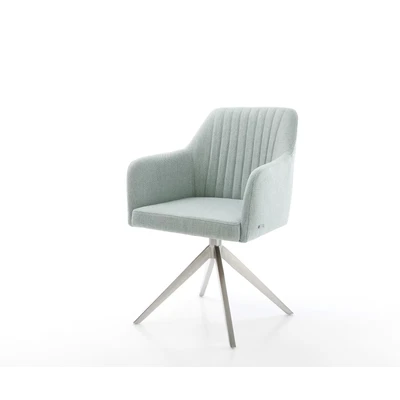 Afbeelding van Draaistoel Greg Flex kruisframe breed roestvrij staal stripes mint 360