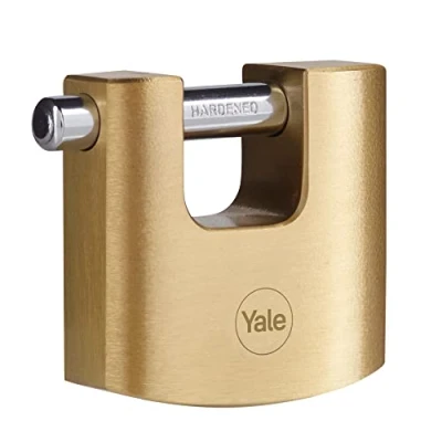 Afbeelding van Yale Y114B/50/111/1 messing hangslot, 50 mm behuizing, geharde stalen haak, 3 sleutels