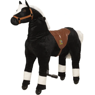 Afbeelding van Animal Riding Paard Maharadscha Zwart Medium / Large Rijdend Paardenspeelgoed Zadelhoogte 67 CM Verstelbaar pedaal 3 standen Afneembaar zadel
